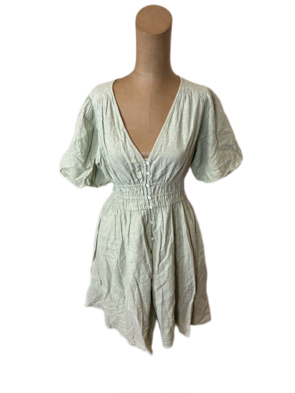 Madewell Linen Blend Midi Dress Light Mint Green Size Small
